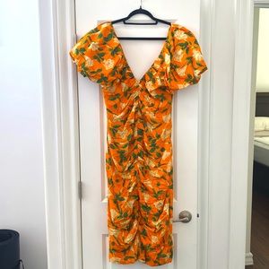 Agua by Agua Bendita Camelia Sabanero Dorado midi dress - size S